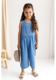Resim Oliven The Kid Oliventhekid Önü Cepli Kolsuz Kot Tulum Mavi Mavi 