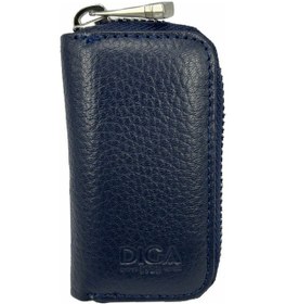 Resim Hakiki Deri Otomobil Anahtarlığı Araba Anahtar Kılıfı Lacivert Bronz 