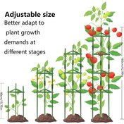 Resim Bitki Destek Domates Kafesi, 39.98cm - 159.99cm Ayarlanabilir, Kolay Montaj, Dayanıklı, Domates, Biber ve Patlıcan Tırmanma Desteği, Bahçe Bitki Sistemi, Sağlam Bitki Yapısı 