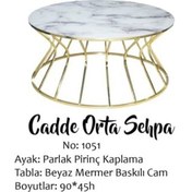 Resim Brc Cadde Zigon Model 1051 Beyaz Mermer Temper Cam Metal Transmis 