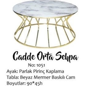 Resim Brc Cadde Zigon Model 1051 Beyaz Mermer Temper Cam Metal Transmis 