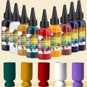 Resim Yüksek Konsantrasyonlu Su Bazlı Pigment Boya 9 Renkli yüksek hacimli Çimento ve Alçı Pigmenti, 55ml/1.86oz Her Biri, Sıvı Form, Çimento, Alçı ve Reçine El Sanatlarında Renk Karıştırma için - Sanat ve DIY Projeleri 