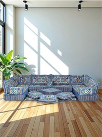 Resim Şark Köşesi Takımı 20 Cm Minder Kalınlığı Mavi Anadolu Modeli 19 Parça Mavi 