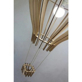 Resim Hüma Çocuk Genç Odası Için Doğal Ahşap Mdf 3D Puzzle Lazer Kesim Uçan Balon Avize 