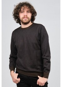 Resim Woolman Erkek Desenli Bisiklet Yaka Yün Kazak 1572010 Kahverengi Kahverengi Beyaz 