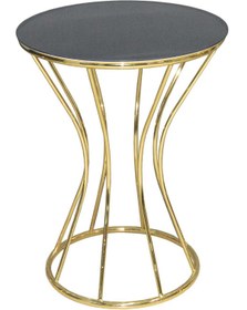 Resim Ankara Mobilya Brc 12729 Kumsaat Fiskos Model Sehpa Model Düz Siyah Temper Cam Gold El Yapım 