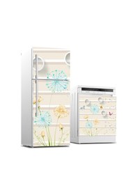 Resim Buzdolabı Ve Bulaşık Makinası Beyaz Eşya Sticker Kaplama 3d Karahindiba 