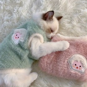 Resim 1 adet Sevimli Sonbahar ve Kış Kedi Kazak - Esnek Örme Evcil Hayvan Giysisi, Tırmalamaya Karşı Dayanıklı Tasarım ile Sevimli Desenler, Tüm Mevsimler için Kedi Giyimi 