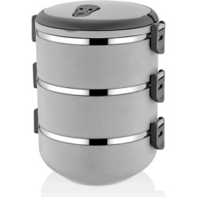 Resim Mobgift Freshbox 3 Katlı Sefer Tası Yemek Termosu - Gri 