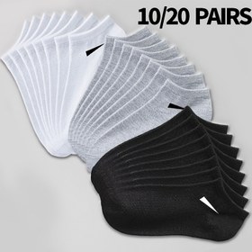 Resim 10/20 Çift Erkek Nefes Alabilir Çoraplar - Polyester-Spandex Karışımı, Hafif Örme, Düz Renk Minimalist Tasarım, Günlük Kullanım İçin Dayanıklı & Esnek, Her Gün Rahatlık, Basit Çorap Deseni 