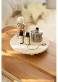 Resim Akayev Traverten 28 Cm Altın Boncuk Ayaklı Sunumluk Çok Renkli 