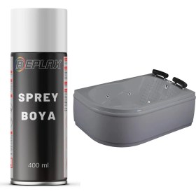 Resim Replax Gri Duşakabin Jakuzi Küvet Sprey Boya Suya Dayanıklı 400 Ml 