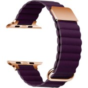 Resim ​​​Watch 7 45mm Uyumlu KRD-78 PU Deri Kordon Strap Kayış CLO- Mürdüm 