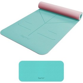 Resim Gymo Hizalamalı 6mm Tpe Yoga Matı Pilates Minderi Diz Dirsek Koruyucu Matlı Set Nane Yeşili Yeşil 