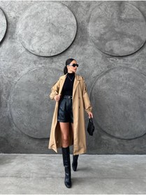 Resim mass fashion Kadın Kuşaklı Cep Detaylı Trençkot 