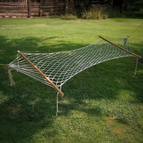 Resim Tek Kişilik Örgülü Polyester Hamak | 95×165 CM, 150 KG Kapasiteli, Bahçe/balkon/kamp Için Ideal Çözüm 