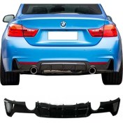 Resim MKG Bmw F36 4 Serisi M Performance Difüzör Piona Black 2014 ve Üzeri Sağ Sol Tek Egzoz Çıkışlı 