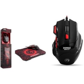 Resim Everest SGM-X7 Usb Siyah Makrolu 7200dpi Oyuncu Mouse +Gaming Mouse Pad 