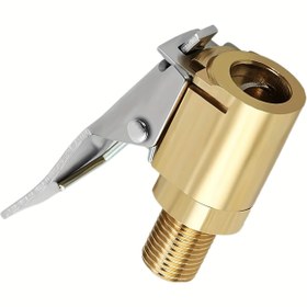 Resim Klipsli Adaptörlü Lastik Hava Mandreni, Pirinç Kilitli Lastik Şişirme Meme Adaptörü Bağlantısı, Araç Şişirme Kompresör Pompası Bağlantı Aksesuarı Aleti 8mm 