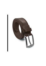 Resim Bosskan Hakiki Deri Erkek Kemer 3.5 CM Dikiş Desenli - Kahverengi 