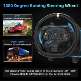 Resim CRK TECH Ps4/Ps3/Pc/Xbox360 One S/X/N-S Uyumlu Manuel Oyuncu Direksiyon Seti 1080• Led Titreşimli 
