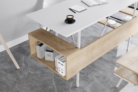 Resim LAGOMOOD İRONY JOLİNE OFİS TAKIMI, MEŞE BEYAZ 