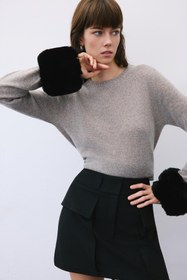 Resim Tüy Dokulu Siyah Kürk Kolluk - SIYAH / STD 