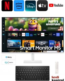 Resim Samsung 27" Wi-Fi Akıllı Tv-Monitör 4ms 60Hz 1920 x 1080 Fullhd Smart Monitör Beyaz 