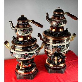 Resim Uzunoğlu Bakır Bakır Termostatlı Semaver Büyük Boy 