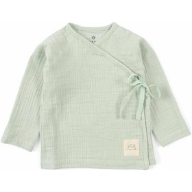 Resim Little Gusto Kruvaze Yaka Müslin Bebek Ceketi Yeşil Organik Pamuk Yeşil 