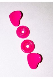 Resim SeraSelin Kalite Garantili T5=12,5 Mm Kalp Şekilli Pembe Çıtçıt, 10 Adet, Plastik Çıt Çıt Pembe Çıt çıt 