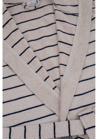 Resim Ecocotton Arden Lacivert "medium" %100 Organik Pamuk Kenevir Çizgili Erkek Bornoz Lacivert 