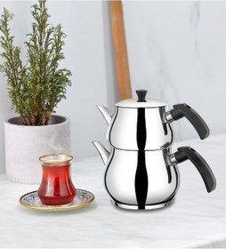 Resim Yunusoğlu Home Antonio Mini Boy Siyah Çaydanlık Takımı Inox 