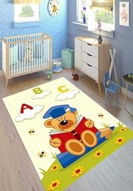 Resim Perla Soft Kaymaz Tabanlı Yıkanabilir Antibakteriyel Dijital Baskı Çocuk Halısı, 180 x 300 CK-10079A-PRL 