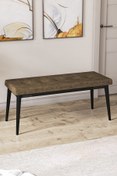 Resim Canisa Concept Pera Serisi Bench , Geniş Oturma Alanlı , 1. Sınıf Kumaş , Kahve Bench , Siyah Gürgen Ayak 