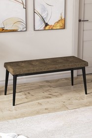 Resim Canisa Concept Pera Serisi Bench , Geniş Oturma Alanlı , 1. Sınıf Kumaş , Kahve Bench , Siyah Gürgen Ayak 