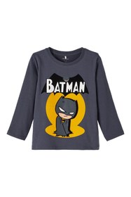 Resim Batman Baskılı Uzun Kol Erkek Çocuk Sweatshirt-Rahat ve Şık - Gri-Melanj / 2-3 Y 