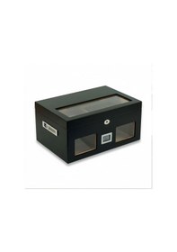 Resim Camlı Puro Kutusu Humidor Mat Siyah 100's 