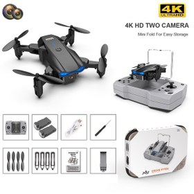 Resim Quadcopter Mini Uçan Helikopter Drone Uzun Kontrol Aralığı Drone Kamera2 Bataryalı Gri Gri 