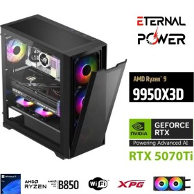 Resim Eternal Power E.power Ryzen 9 9950X3D 32GB Ddr5 1tb M.2 Rtx 5070Tİ B860 Wıfı 750W 240M 