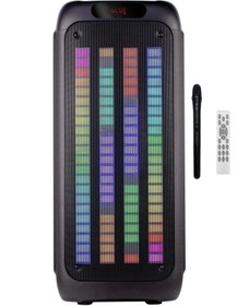 Resim TG Taşınabilir Bluetooth Hoparlör Led Işıklı Karaoke Ses Sistemi, Mikrofon Parti Veya Toplanti Anfisi 