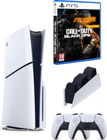 Resim Playstation 5 slim + 2.kol dualsense + ps5 şarj istasyonu + Ps5 COD Black Ops 6 ( İthalatçı Garantili ) 