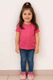 Resim gigigiyim Happy Birds Baskılı Kız Çocuk Panduf Pembe 