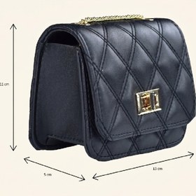 Resim birizmoda Kadın Zincir Askılı Mini Clutch ve Omuz Çantası - Siyah 