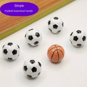 Resim Seramik Futbol ve Basketbol Şekilli Çekmece Topuzları, Tek Delikli Spor Dolap Çekmeceleri, Delme Gerektirmeyen, Gardırop, Ayakkabı Dolabı, Şifonyer İçin Damla Şeklinde Kulplar 