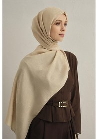 Resim Armine Lyocell Naia Kare Monogram Şal 6 64 BEj 