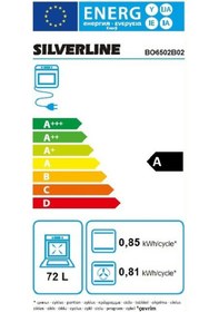 Resim Silverline BO6502B02 72 LT Ankastre Fırın Siyah 
