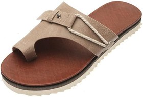 Resim Düzeltme Pantolonları Rahat Sandalet, Ortopedik Düz Taban, Toka, Deri, Açık Burun, Kaymaz, Aşınmaya Dayanıklı Plaj Ayakkabıları Rahat Flip Flops (Gri, 38 EU) 