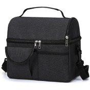 Resim Novahub Büyük Yalıtımlı Beslenme Çantası Sızdırmaz Soğutucu Çanta Çift Bölmeli Beslenme Taşıma Çantası Kamp İçin Erkekler Kadınlar İçecek Kutuları Şarap Çantası Soğutucu Kutu Siyah Siyah 