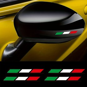 Resim 4 Adet Motosiklet Kaskı Çıkartması - İtalyan Bayrağı Desenli, Kendinden Yapışkan Vinil Malzeme, Geometrik Çizgili Tasarım, Parlak Yüzey, Araba, Bisiklet ve Motosiklet Arka Dekoru İçin Uygun - Vatansever İtalyan Geleneksel Süsleme 